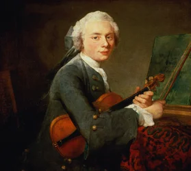 Junger Mann mit einer Violine, oder Porträt von Charles Theodose Godefroy, ca. 1738